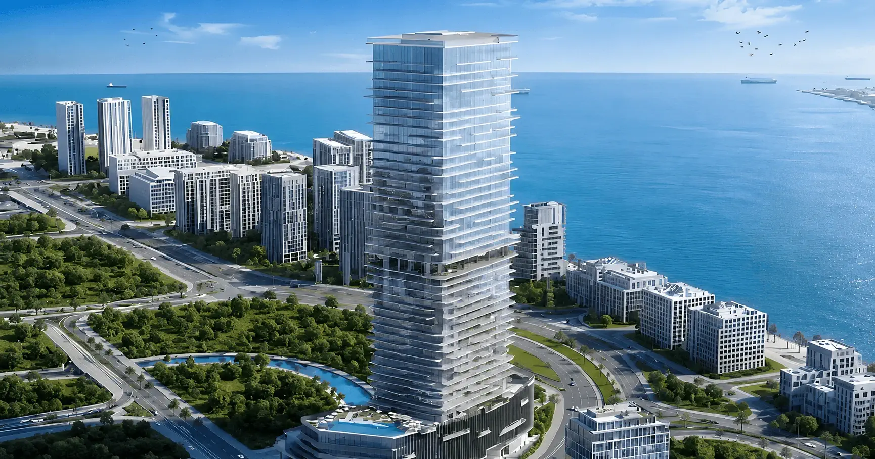 Radiant Terrace waterfront tower view